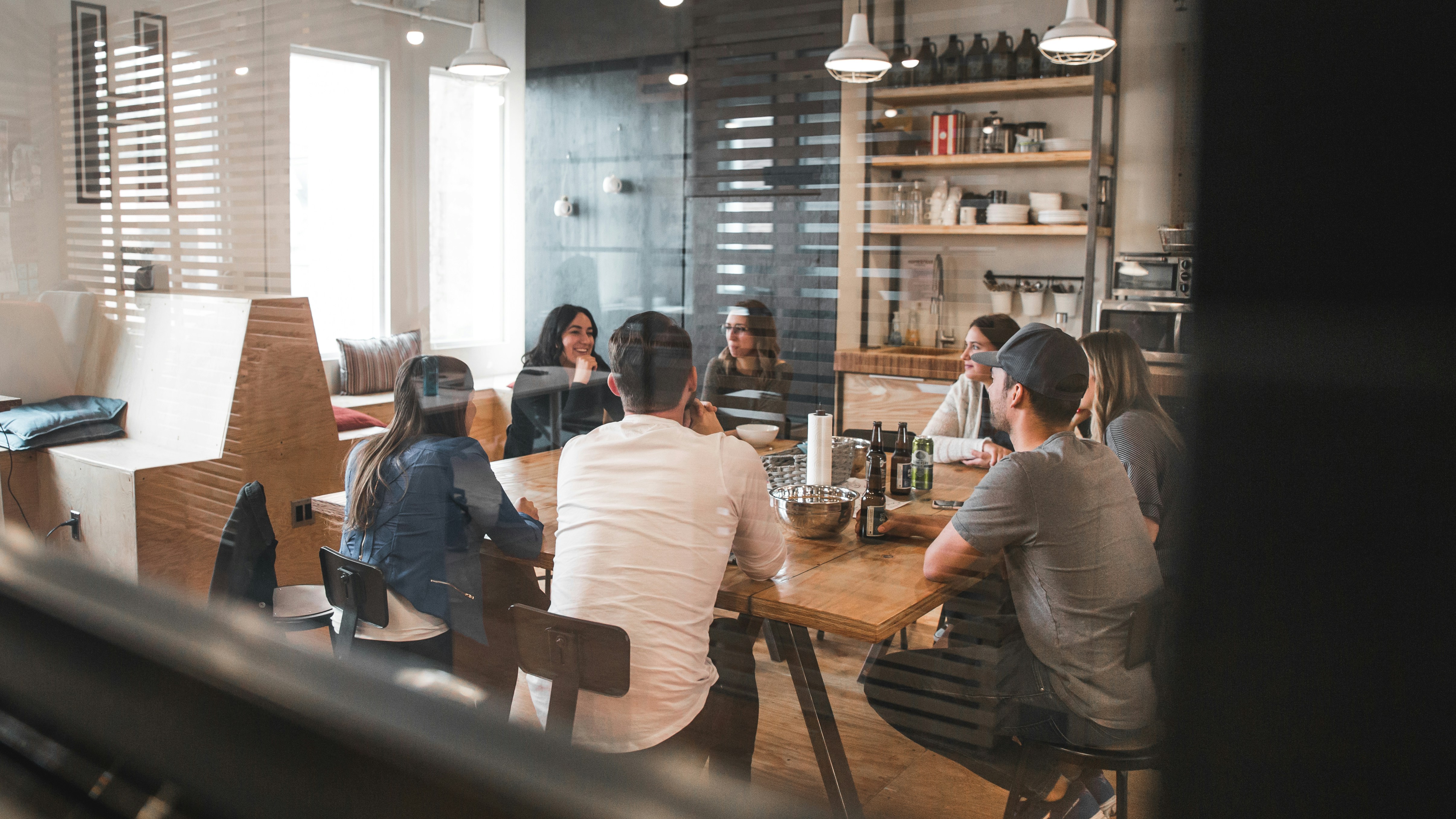 Team meeting around a table